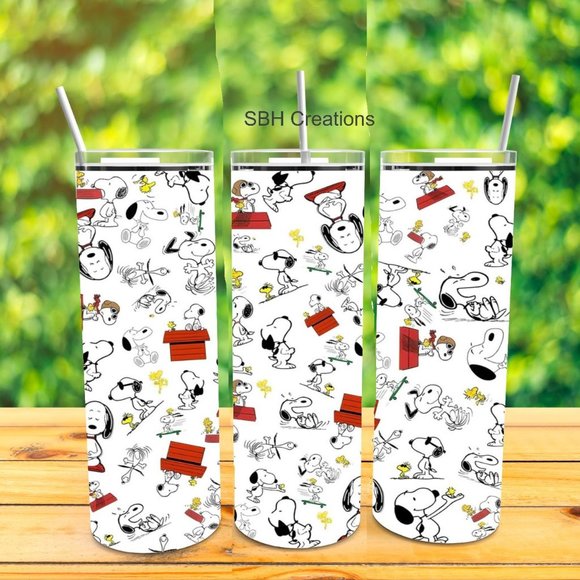 20oz Snoopy Cartoon insulated Tumbler with sliding lid and straw - Picture 1 of 1